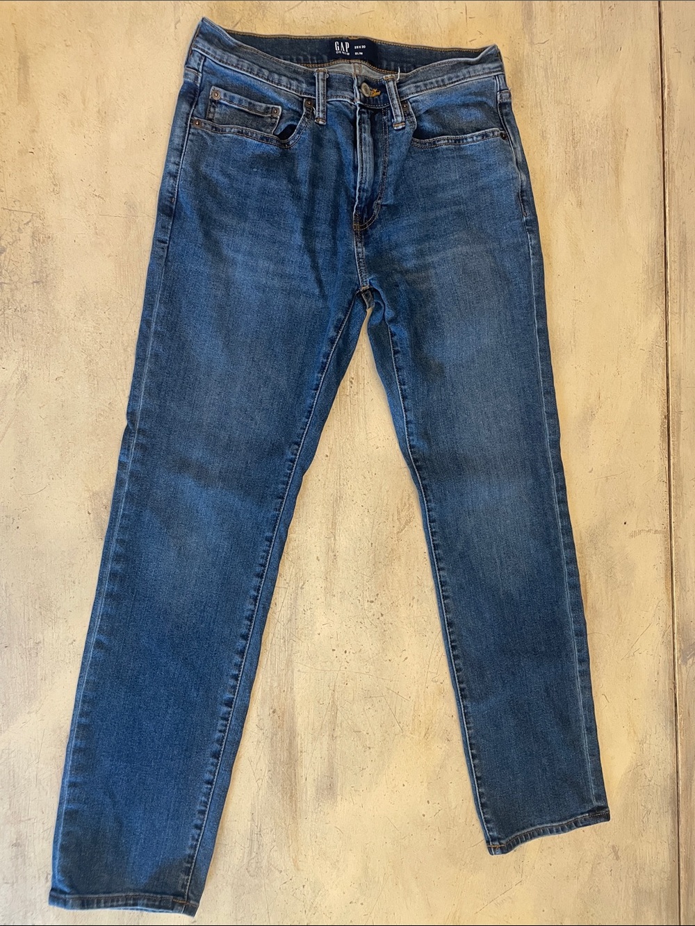 GAP Men's Slim Straight Denim Jeans in Dark Blue Wash